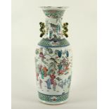 Vase, Porzellan, famille rose, Gottheiten, China, E.19.Jh.