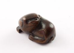 NETSUKE WELPE, buchsbaum, JAPAN