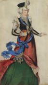 ZEICHNER DES 19.JH., "Bildnis einer Frau in Renaissancetracht", R.