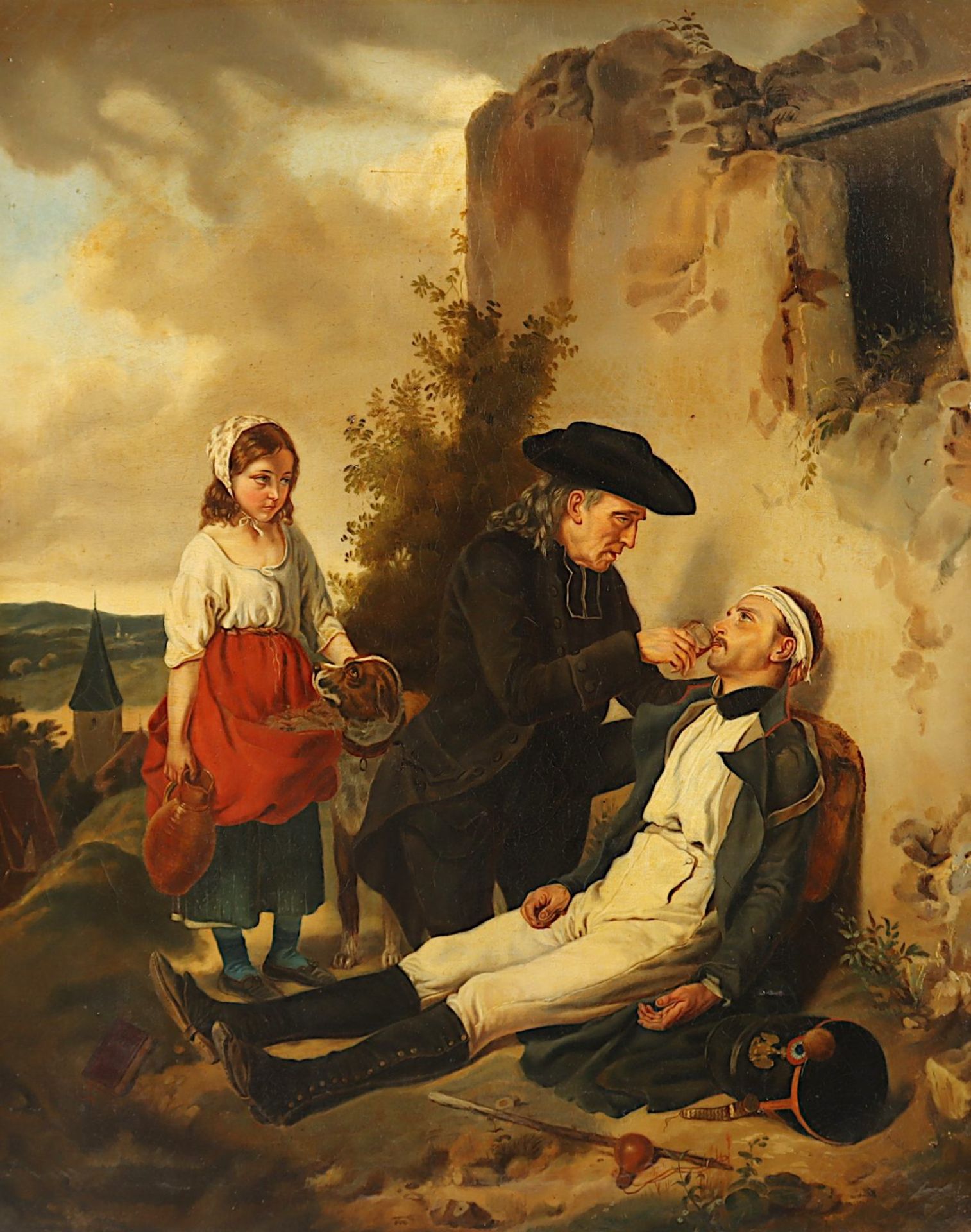 JORDAN, Rudolf (1810-1887), Umkreis M.19.Jh., "Verwundeter Soldat" - Image 2 of 4