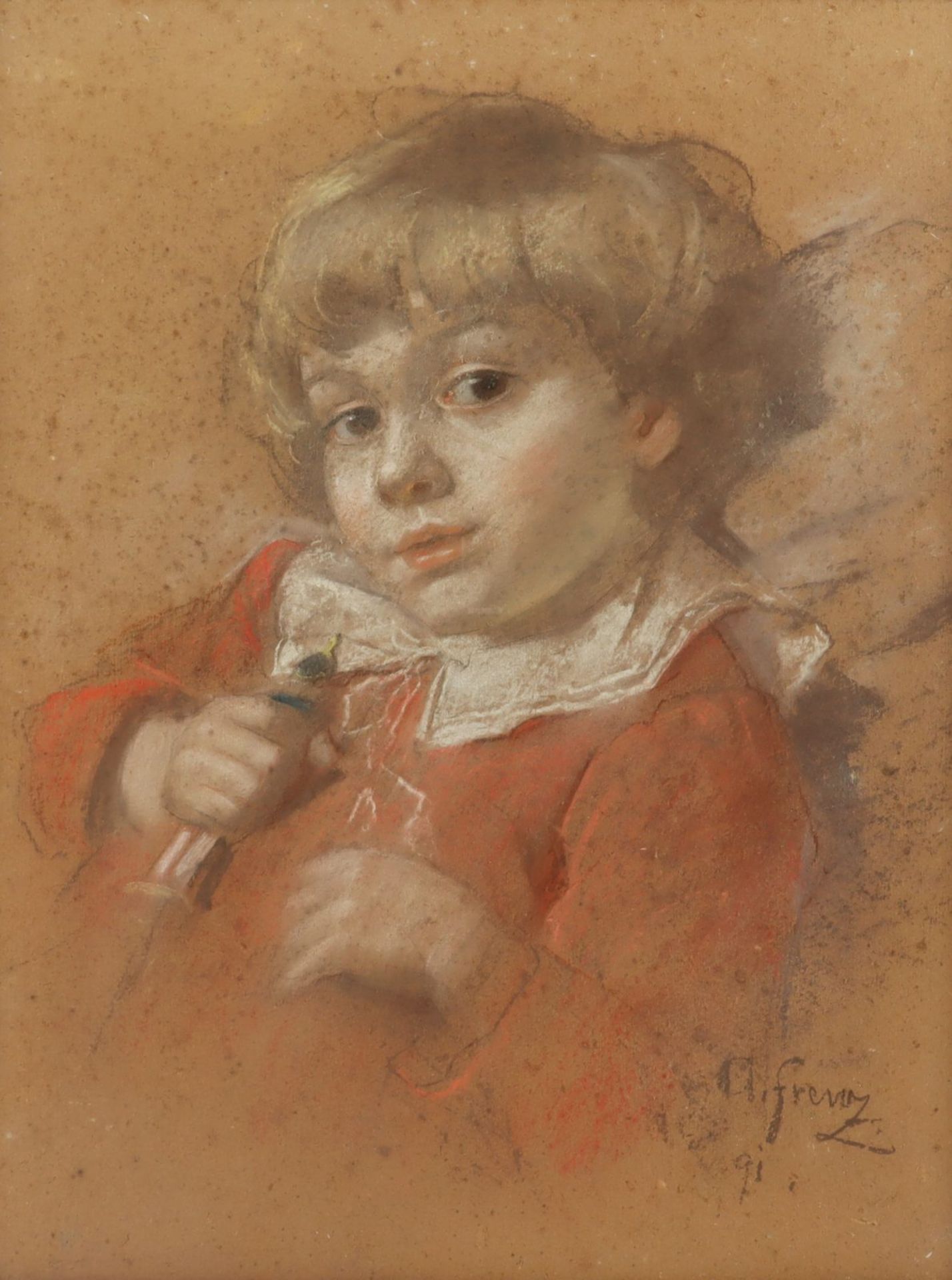 FRENZ, Alexander (1861-1941), "Portrait eines Kindes", R. - Image 2 of 2