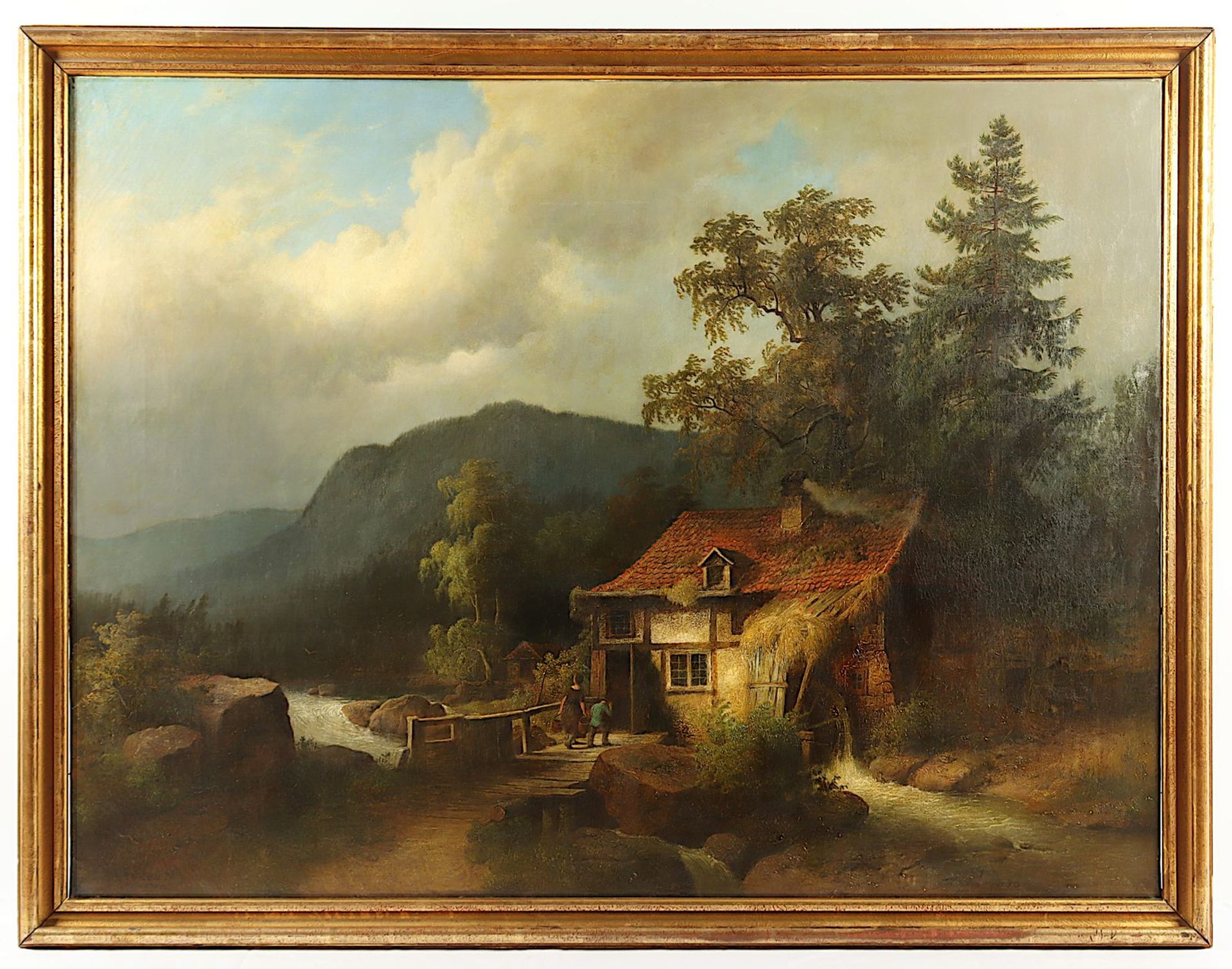 KOKEN, Edmund (1814-1872), "Romantischer Bachlauf mit Mühle", R. - Image 2 of 6