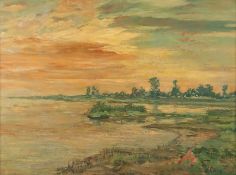 BARRE, M. (Maler um 1930), "Uferlandschaft", R.