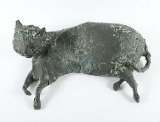 Binding, Wolfgang, "Liegende Katze", Bronze