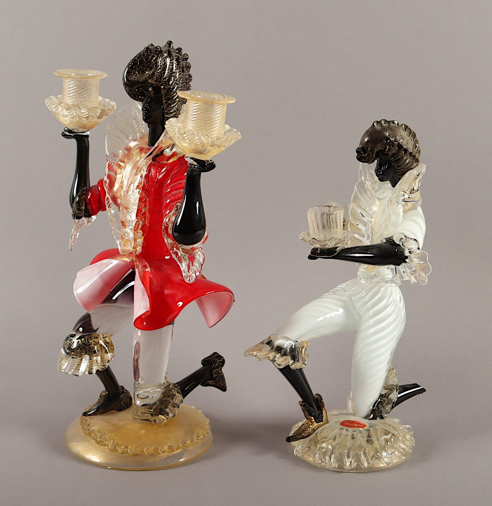 Zwei figürliche Kerzenleuchter, BAROVIER & TOSO, Murano - Image 2 of 3