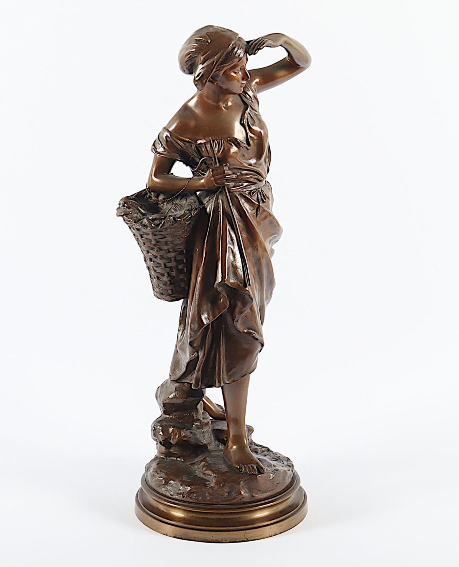 LAURENT, Eugène (1832-1898), "Wartende Fischersfrau", Bronze - Bild 2 aus 4