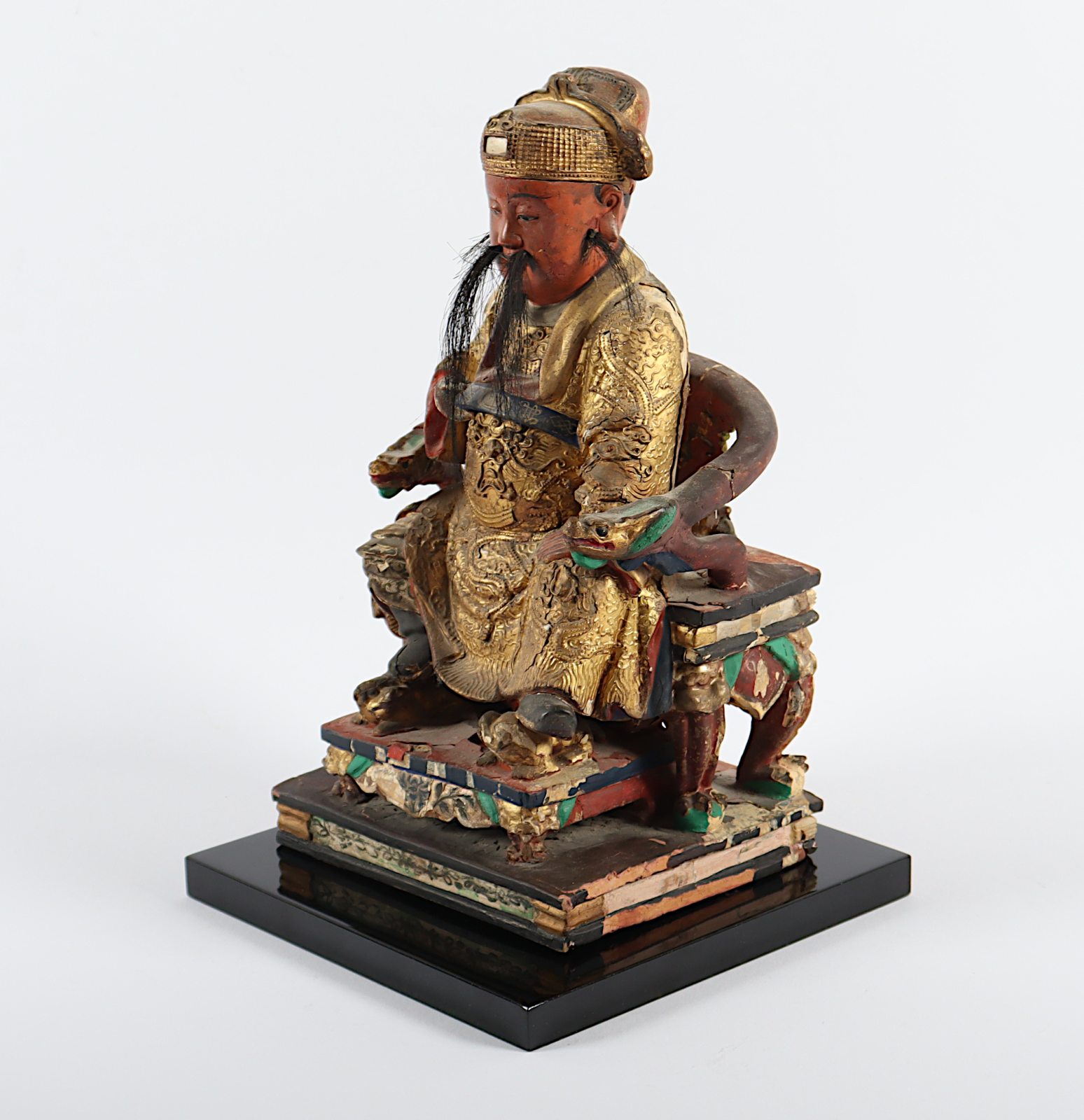 Kriegsgott Guan Yu, Holz, Lack, Farben, CHINA, Qing-Zeit - Image 2 of 5