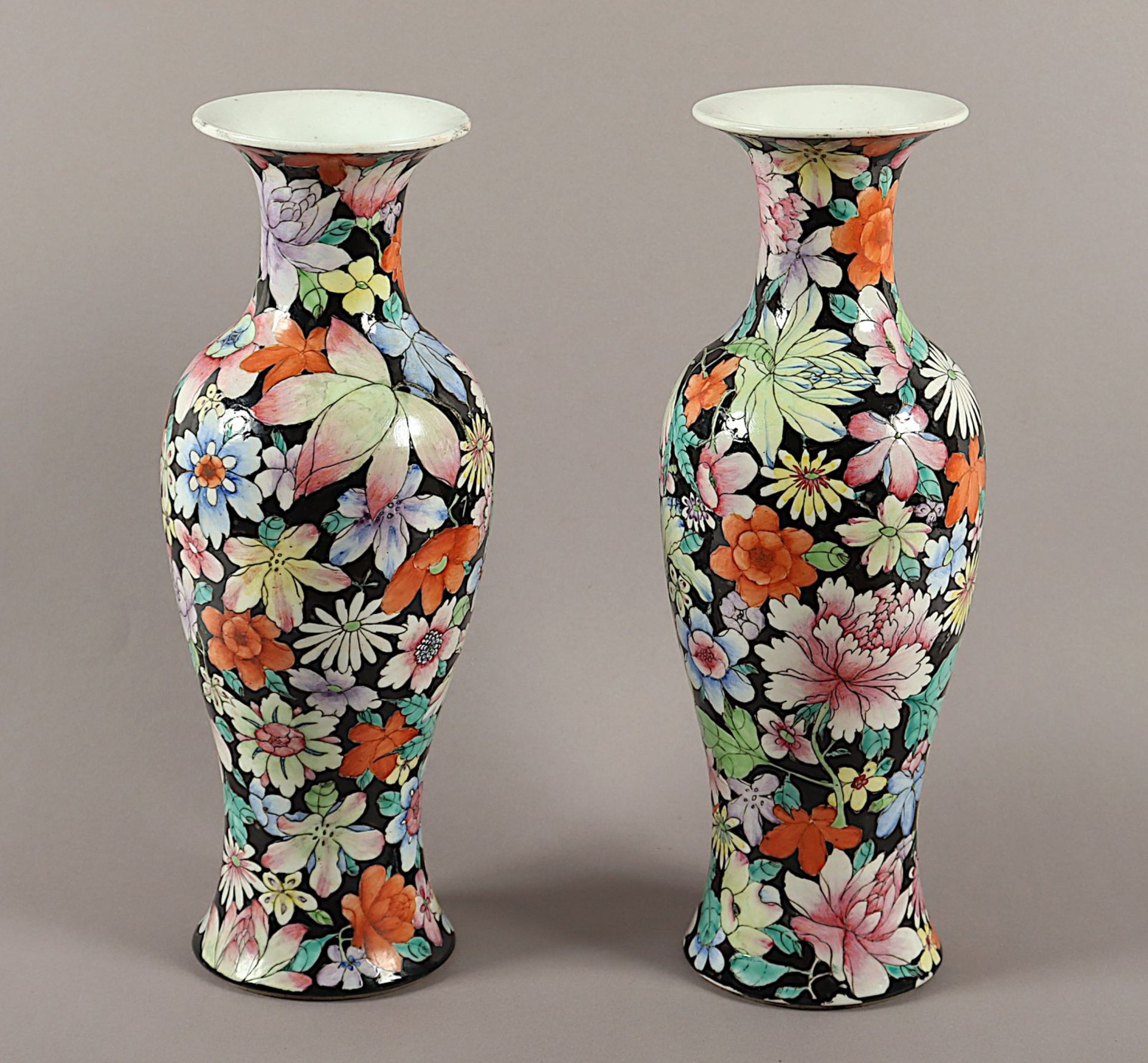 Paar Vasen, "Mille Fiori"-Dekor, China, 19.Jh. - Bild 2 aus 5
