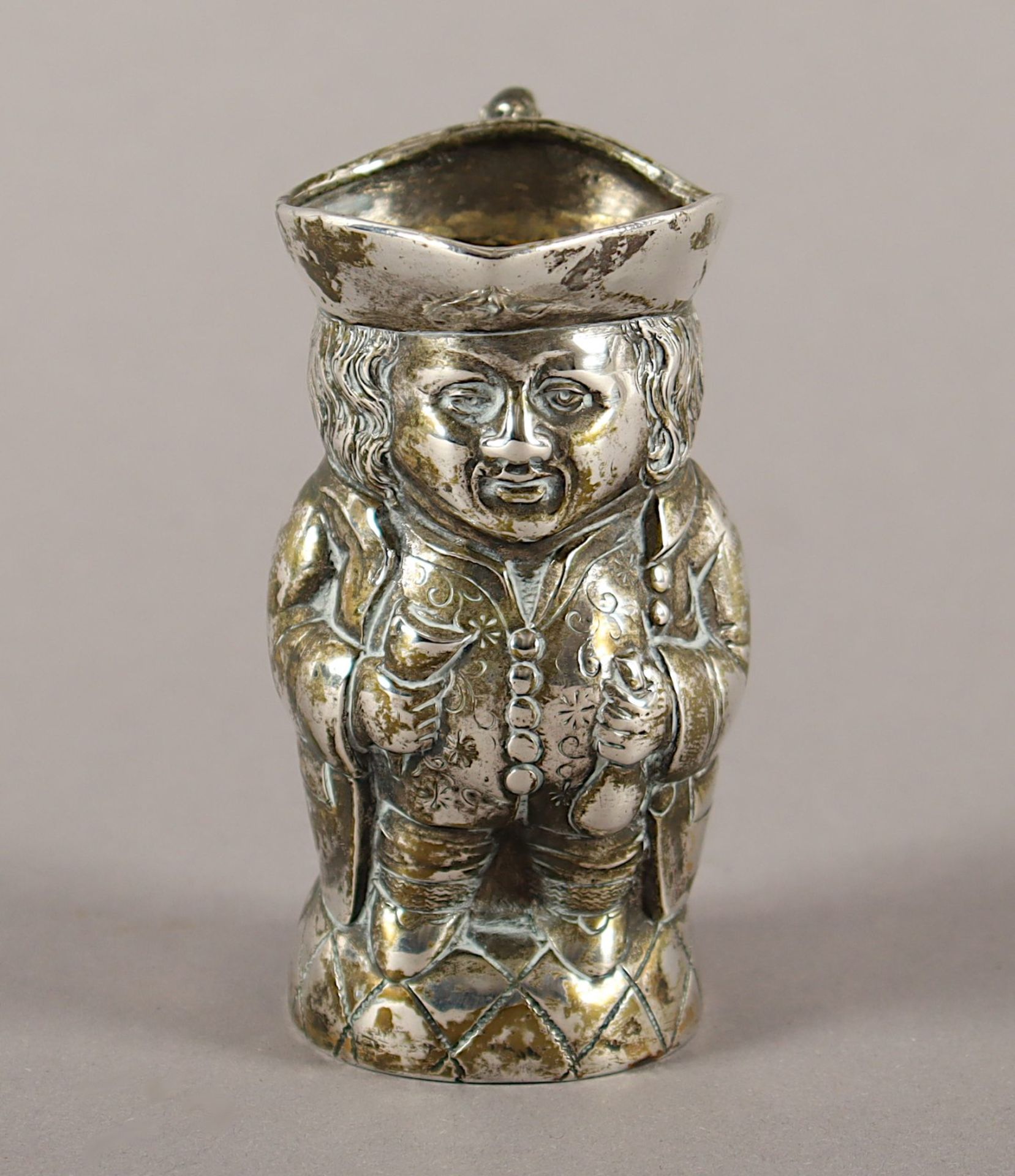 figürlicher Becher, Silber geprüft, Hanau, E.19.Jh.