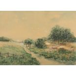 DENIS, J.J. (Aquarellist 1.H.20.Jh.), "Sommerliche Landschaft", R.