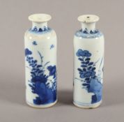 Paar Snuff Bottle, blau-weiß, China, Kangxi