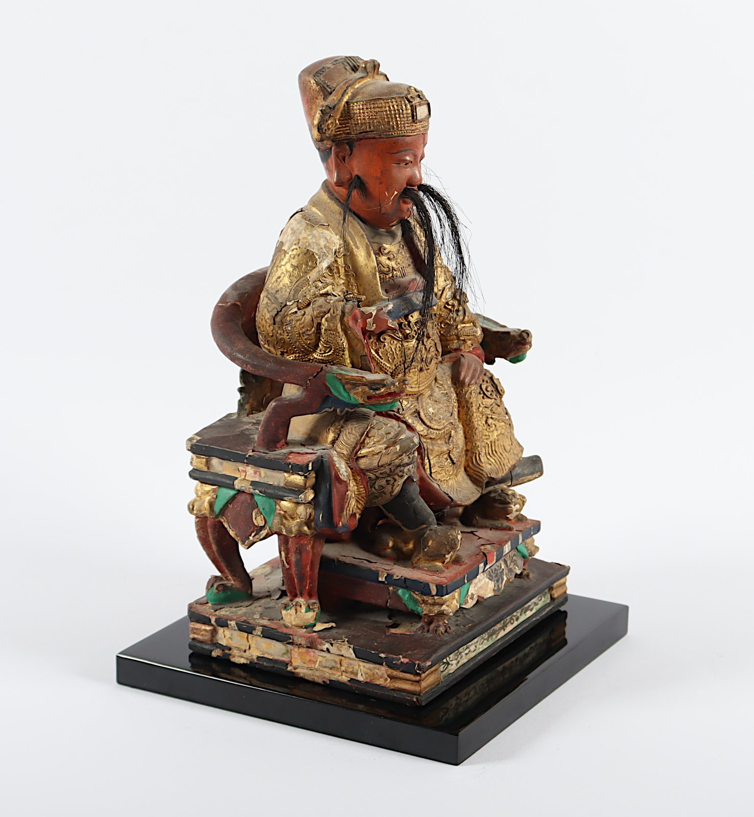 Kriegsgott Guan Yu, Holz, Lack, Farben, CHINA, Qing-Zeit - Image 3 of 5