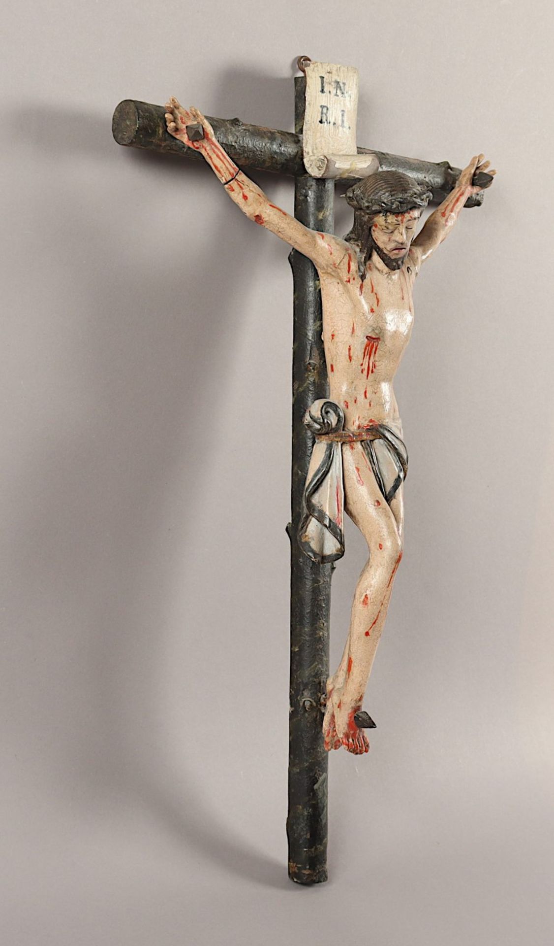 Kruzifix, Holz, bemalt - Image 3 of 3