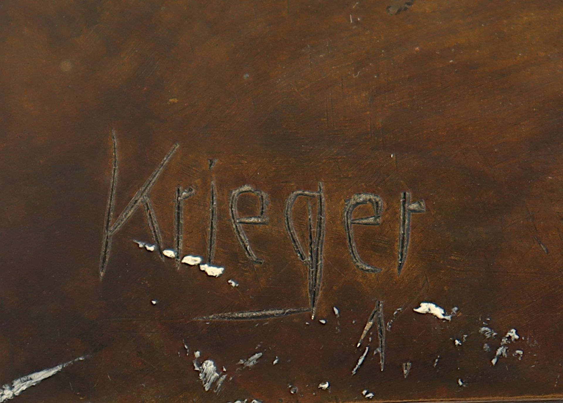 Krieger, Wilhelm (1877-1945), "Reh", Bronze - Image 3 of 3
