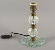 Tischlampe, Glas, Desny, 1930/40