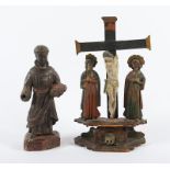 Benedikt und Kreuzigungsgruppe, Holz