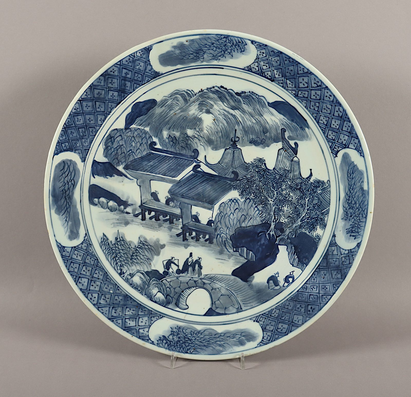 Teller, Porzellan, Unterglasurblau dekoriert, China, 19.Jh.