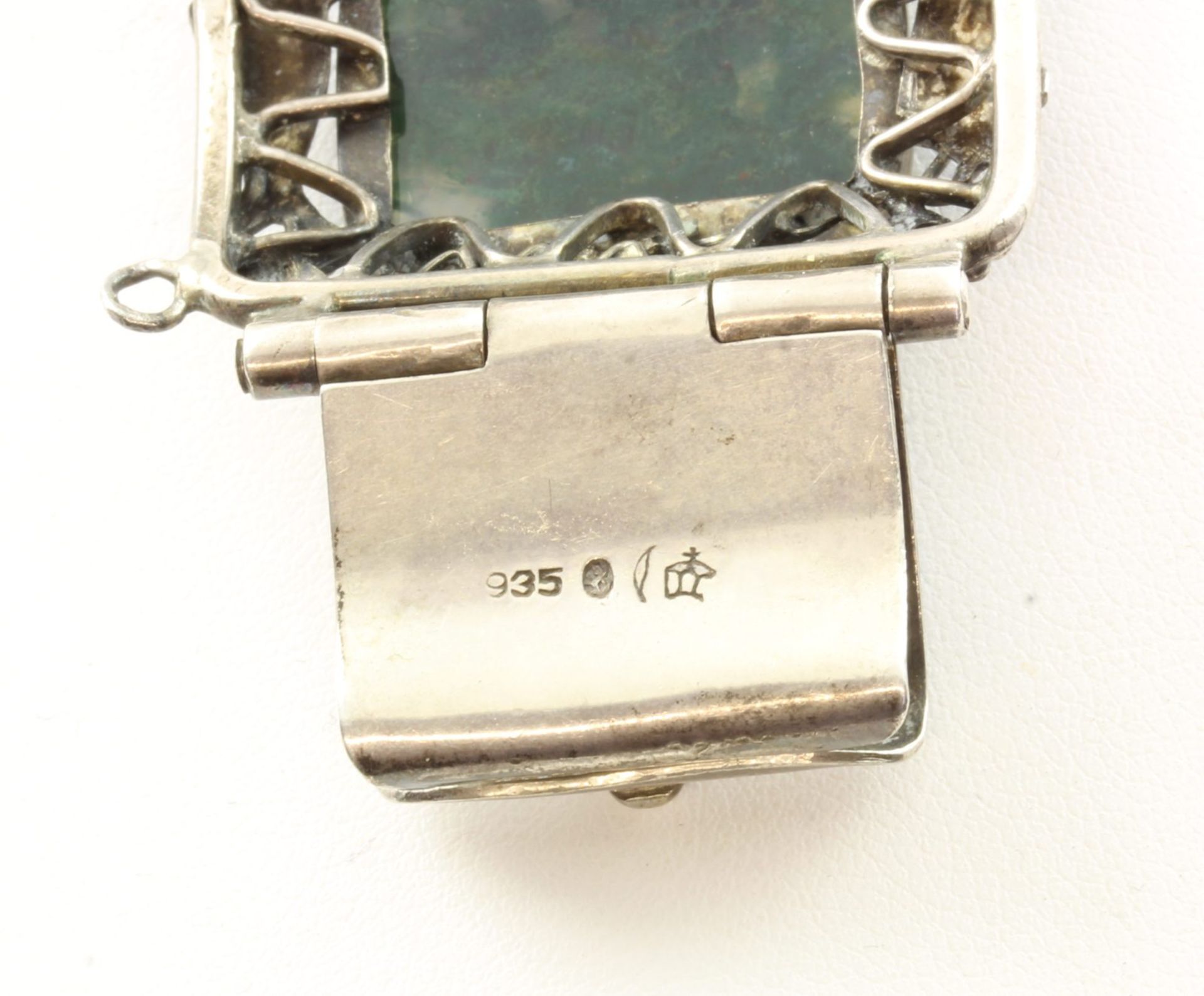 Armband, 935/ooo Silber, Moosachat - Bild 2 aus 2