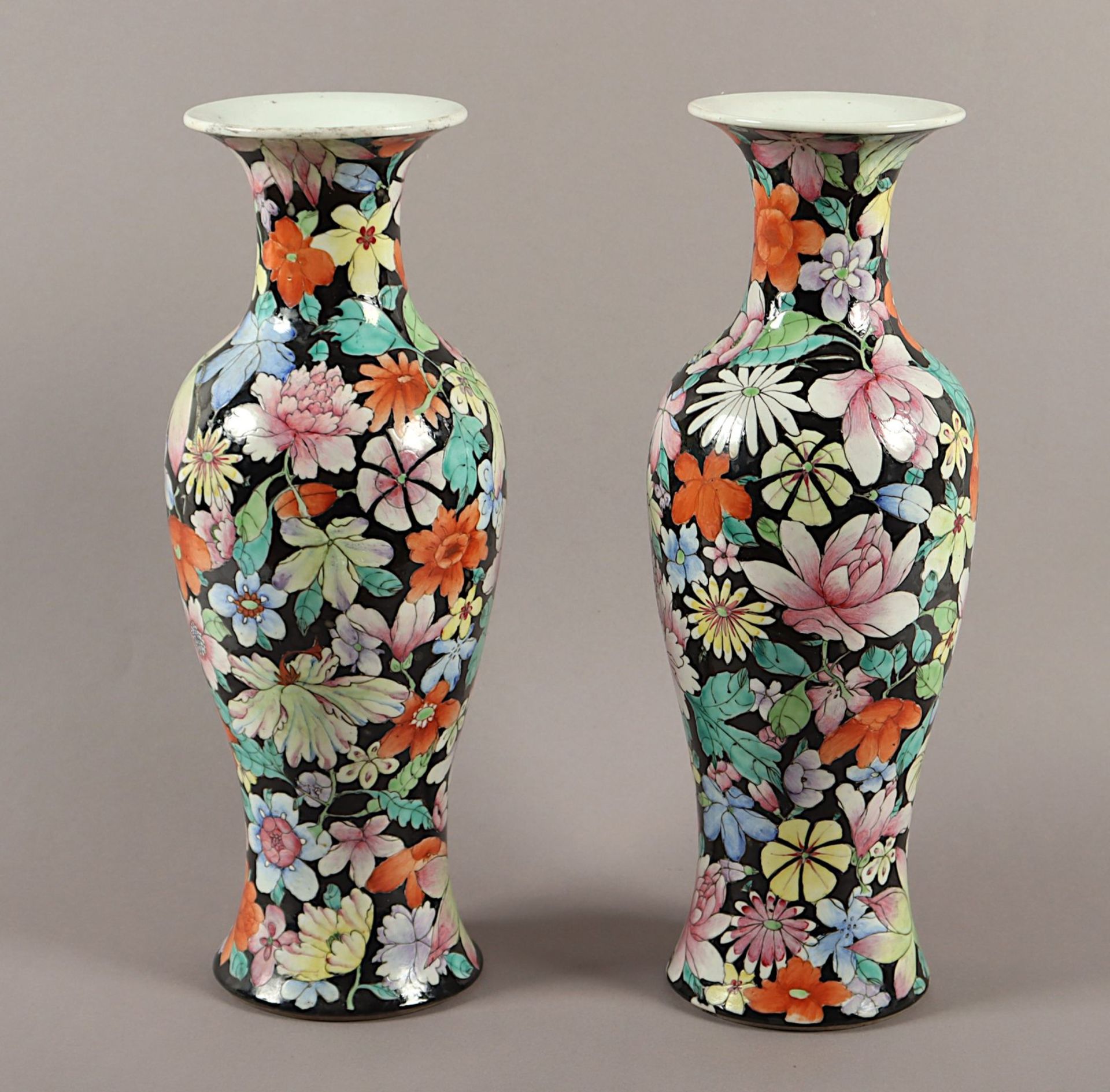 Paar Vasen, "Mille Fiori"-Dekor, China, 19.Jh. - Bild 3 aus 5