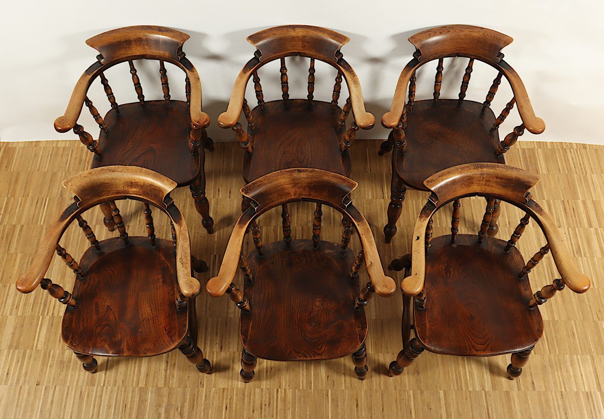 sechs Captain Chairs, England, 2.H.19.Jh. - Bild 2 aus 3