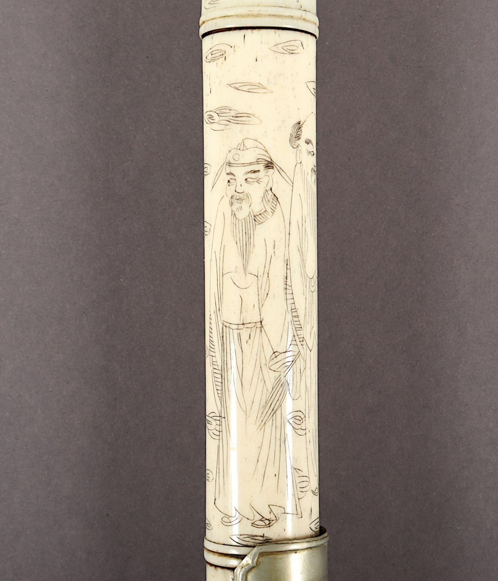 Opiumpfeife, Bein, Metall, CHINA, 19.Jh. - Bild 3 aus 3
