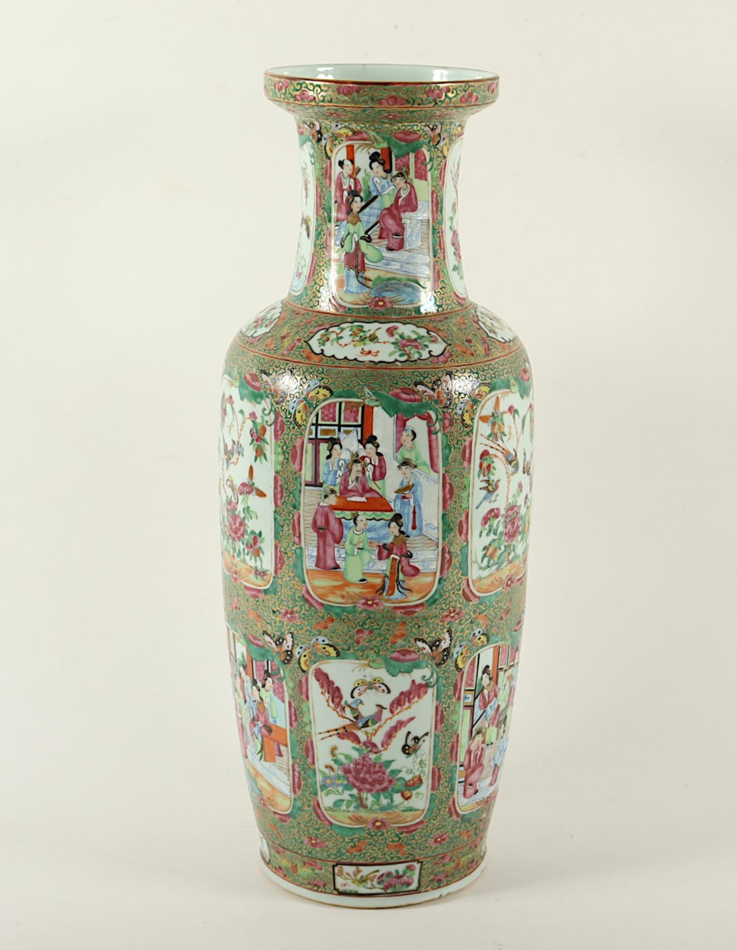 große Vase, Porzellan, Kanton-Stil, CHINA, 19.Jh. - Bild 2 aus 6