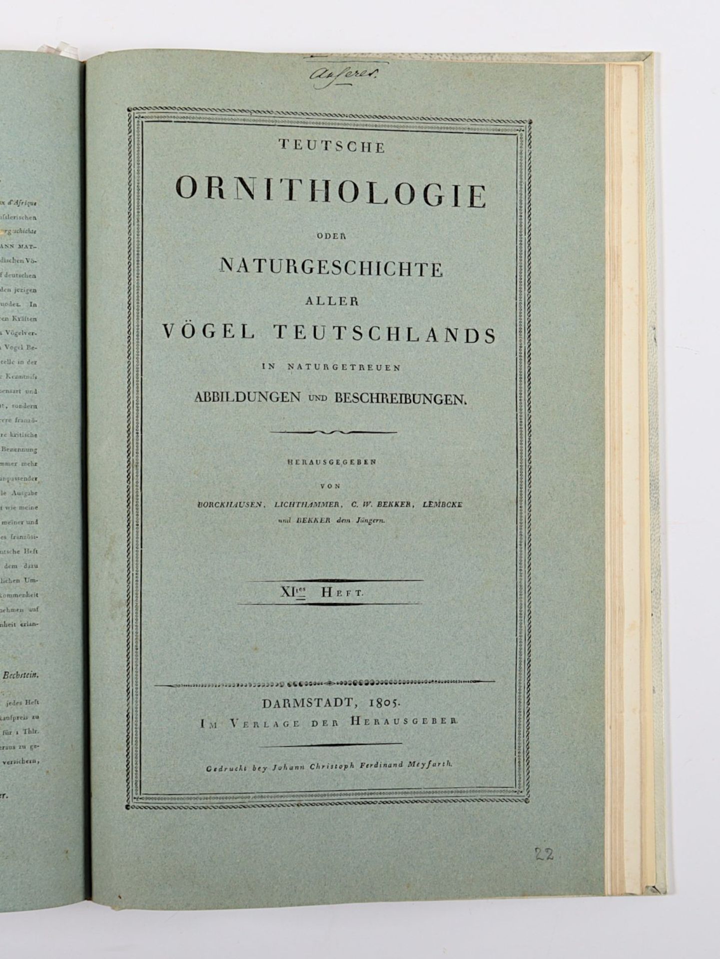 Teutsche Ornithologie, oder Naturgeschichte aller Vögel Teutschlands - Image 9 of 13