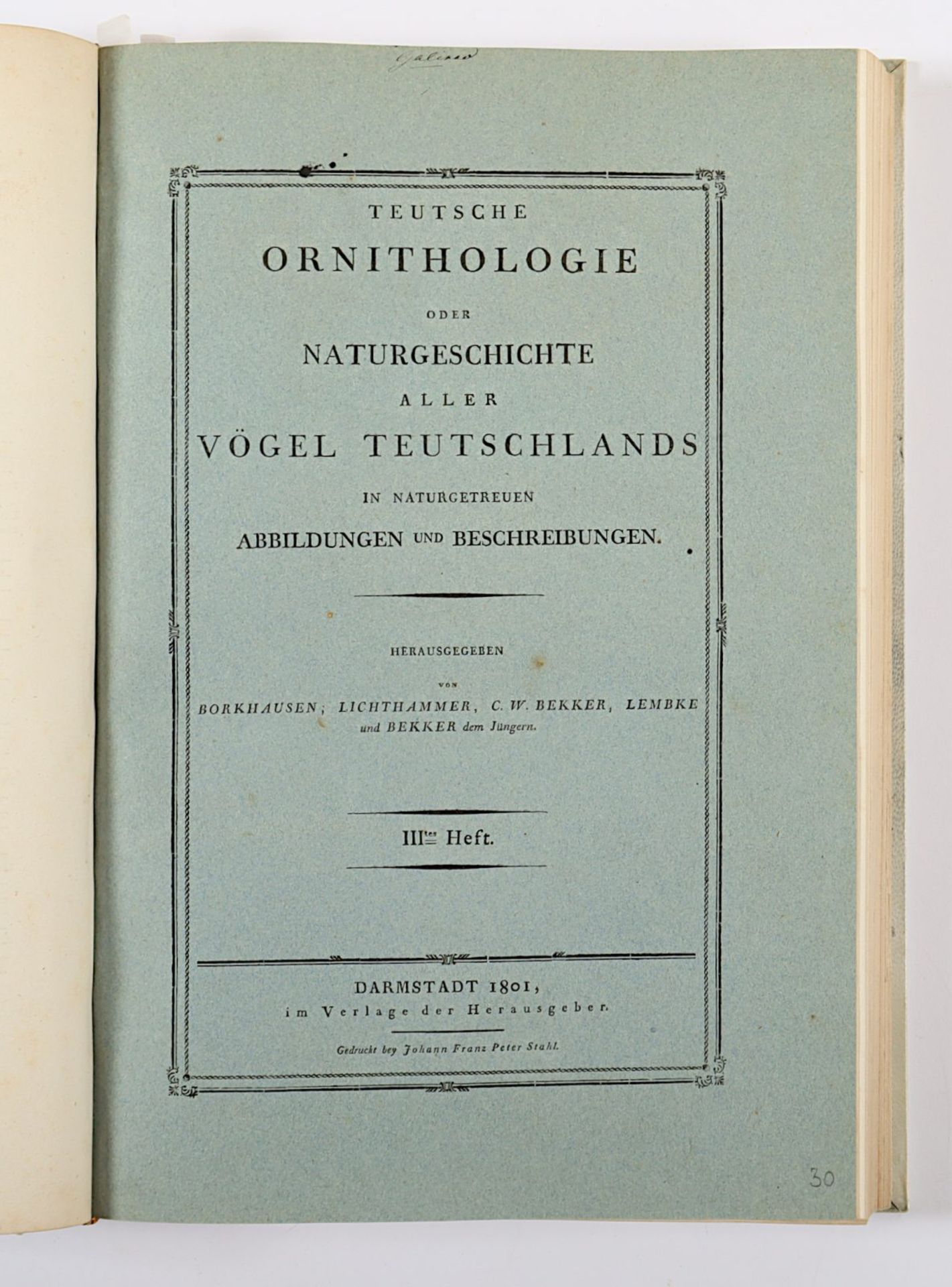 Teutsche Ornithologie, oder Naturgeschichte aller Vögel Teutschlands - Image 4 of 13