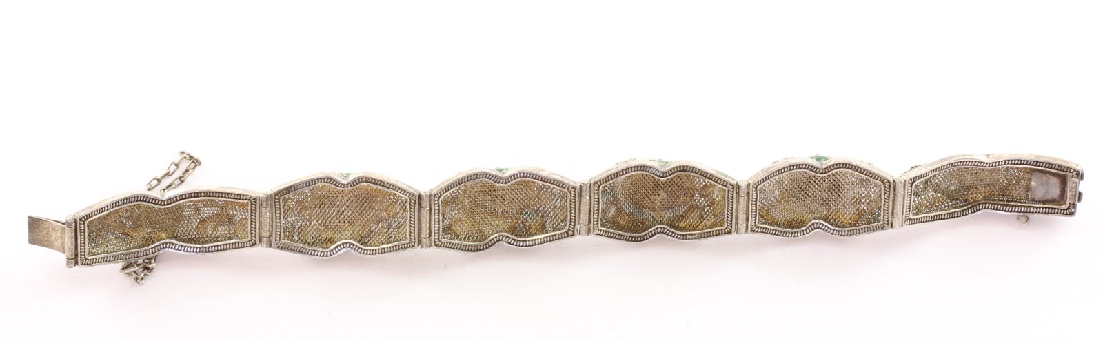 Armband, Silber Emaille, Tigerauge, China - Image 2 of 2