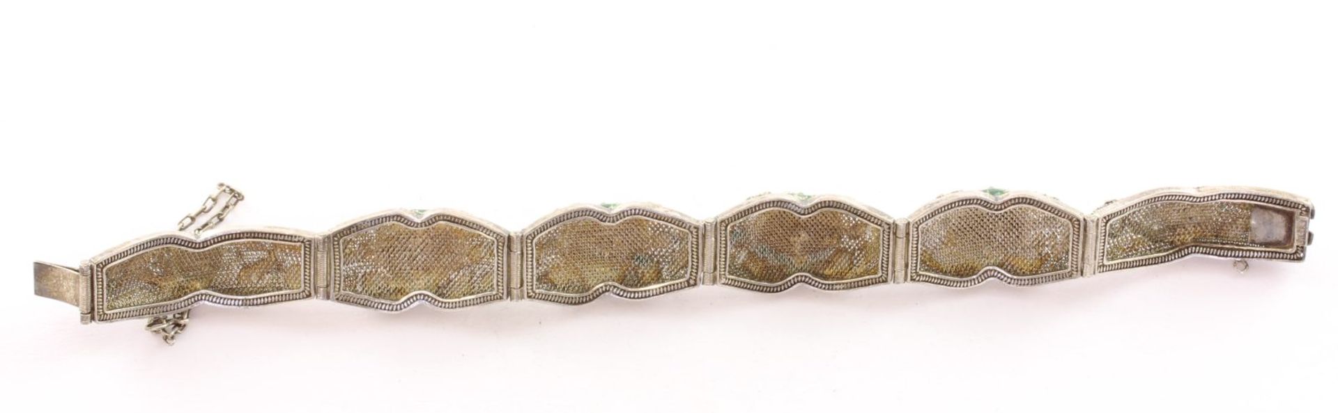 Armband, Silber Emaille, Tigerauge, China - Bild 2 aus 2