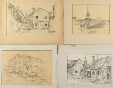 ESCHER, Anton (1895-1981), "Siebzehn Skizzen und Zeichnungen mit Ortsansichten", ungerahmt