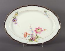 Grosse ovale Platte, Blumen, Meissen, E.19.Jh.