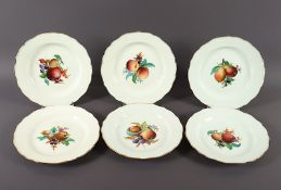 sechs Dessertteller, Früchtebouquet, Meissen, 19.Jh.