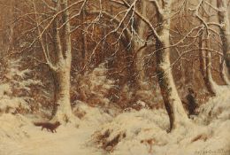 NORTHEN, Adolf (1828-1876), "Jäger und Fuchs im Winterwald", R.