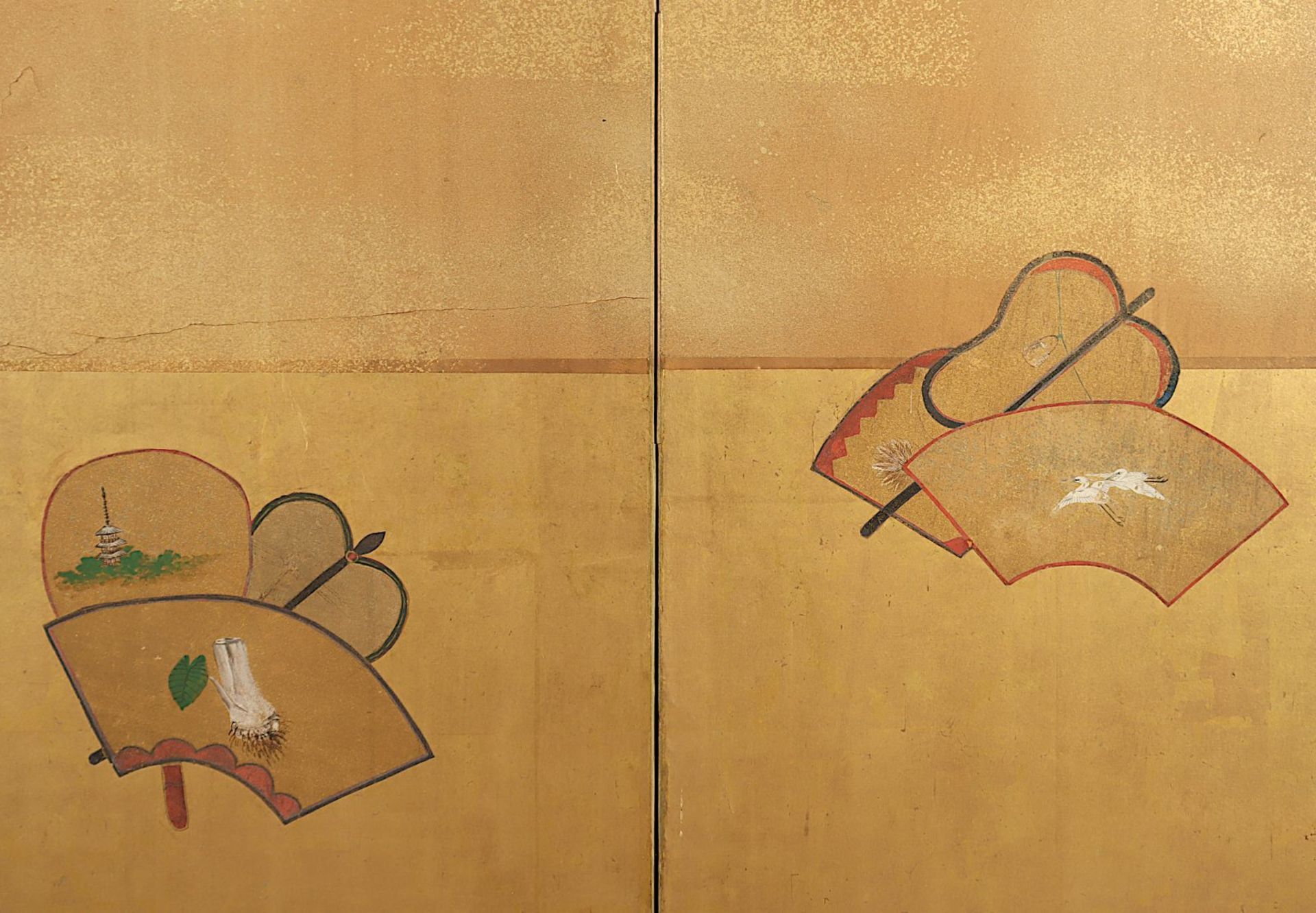 VIERTEILIGER STELLSCHIRM (BYÔBU), JAPAN, Meiji - Bild 4 aus 6