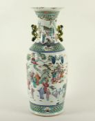 Vase, Porzellan, famille rose, Gottheiten, China, E.19.Jh.