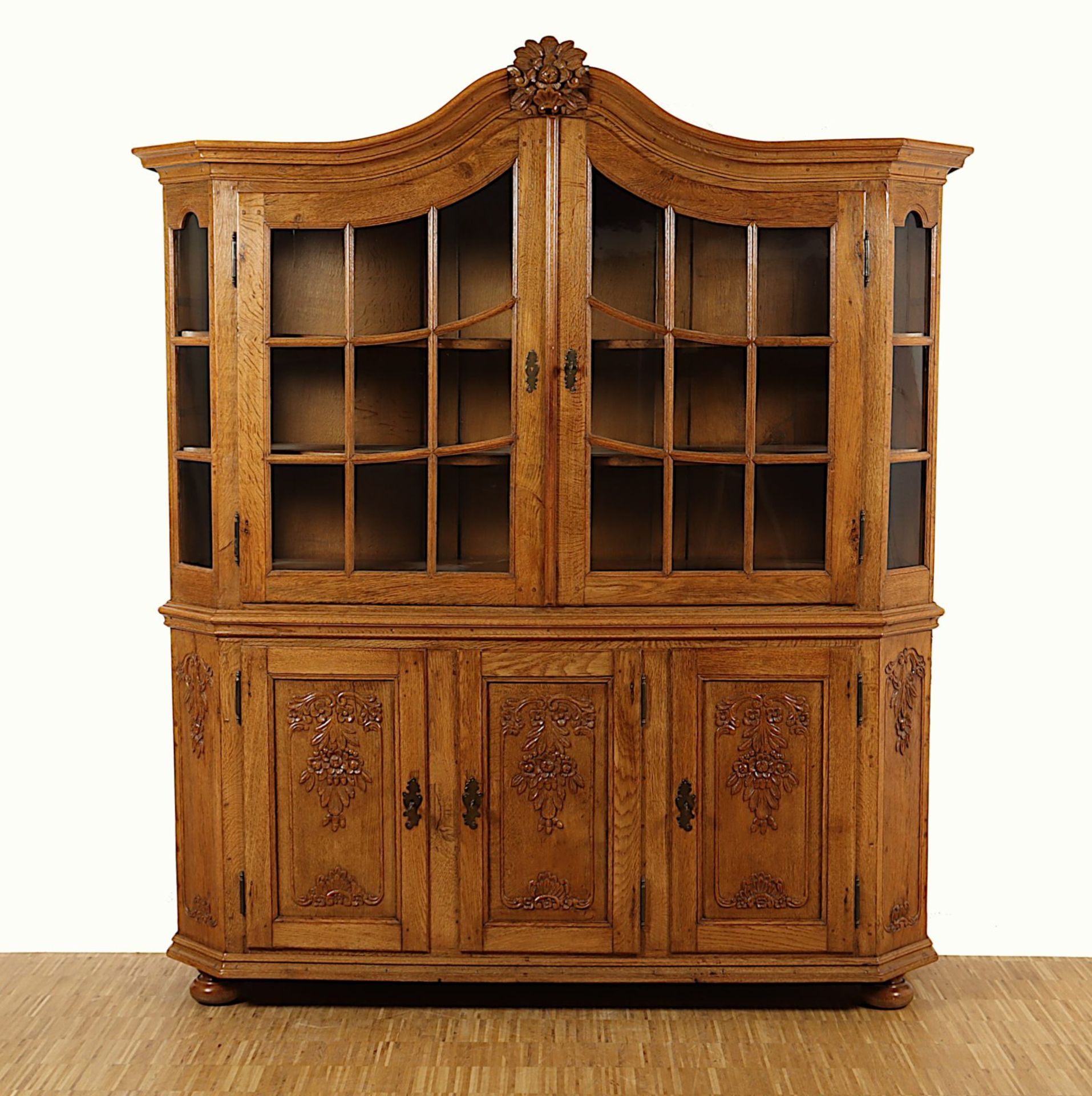 Bergischer Vitrinenschrank, Eiche, wohl 19./20.Jh.