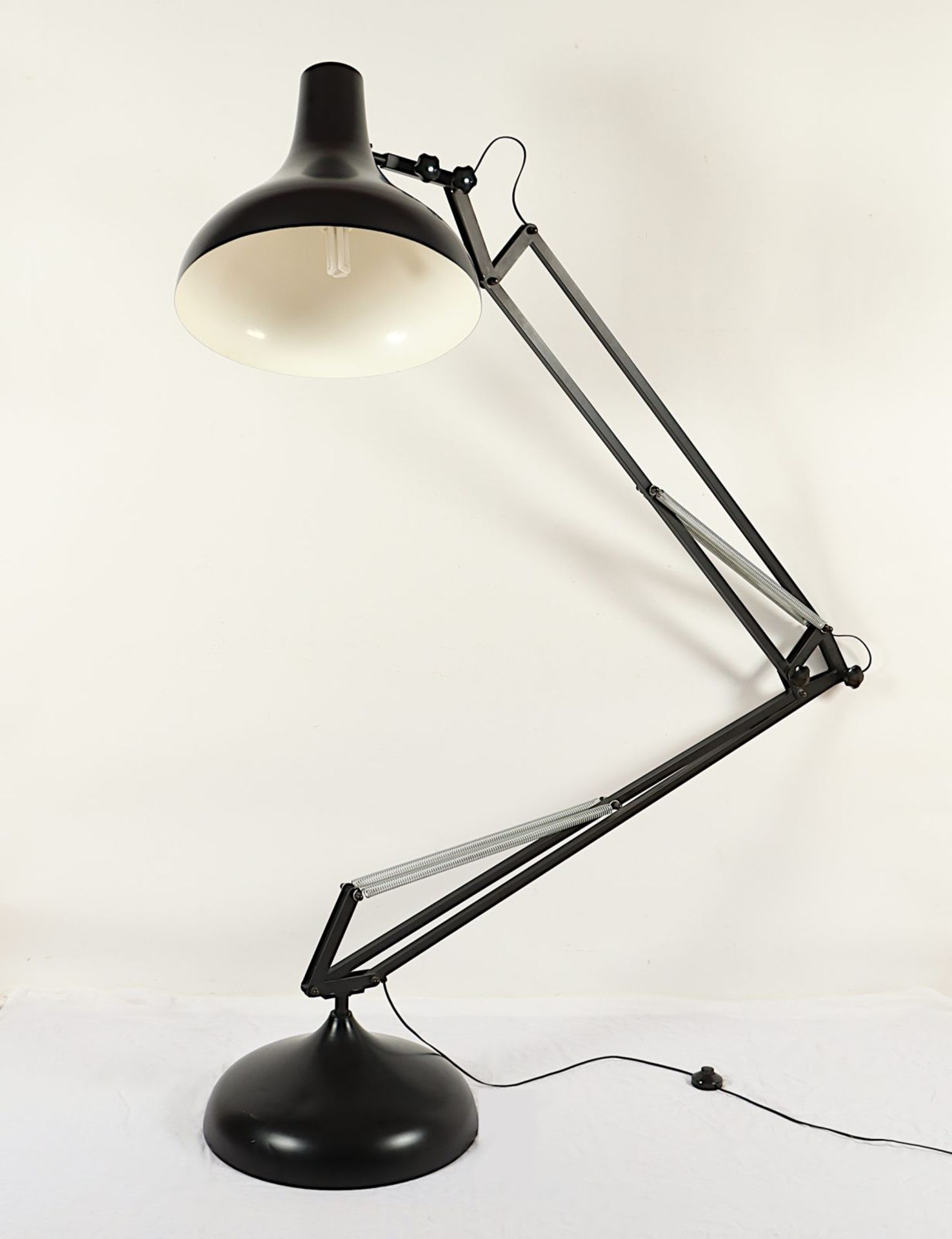 Große Architekten-Stehlampe, H 200 cm, um 1980 - Bild 2 aus 4
