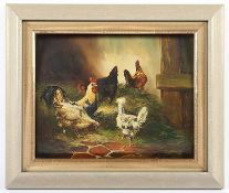 KAYSER (Geflügelmaler des 20.Jh.), "Hühnervolk im Stall", R.