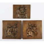 drei Reliefs, Bronze