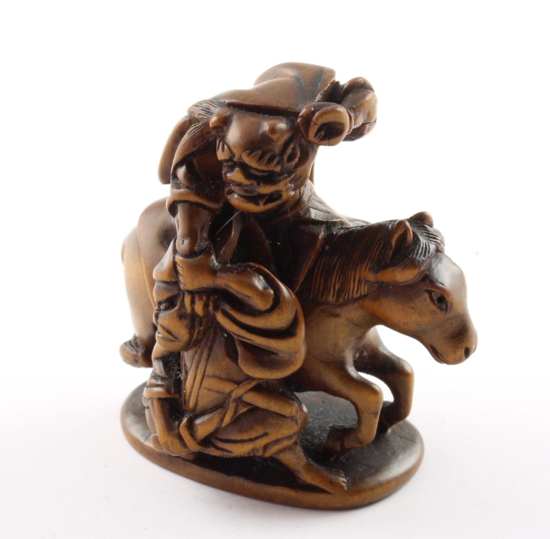 NETSUKE WATANABE NO TSUNA, Buchsbaum, Japan, M.19.Jh., 8.