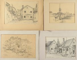 ESCHER, Anton (1895-1981), "Siebzehn Skizzen und Zeichnungen mit Ortsansichten", ungerahmt