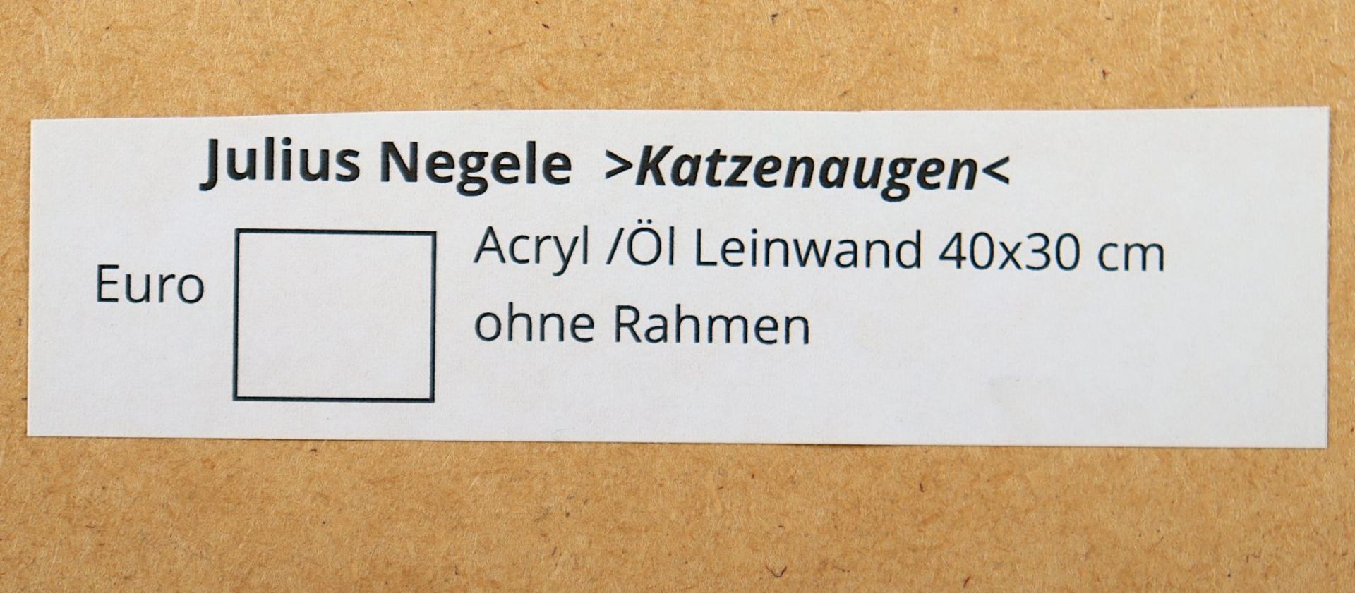 NEGELE, Julius (*1935), "Katzenaugen", R. - Bild 3 aus 3