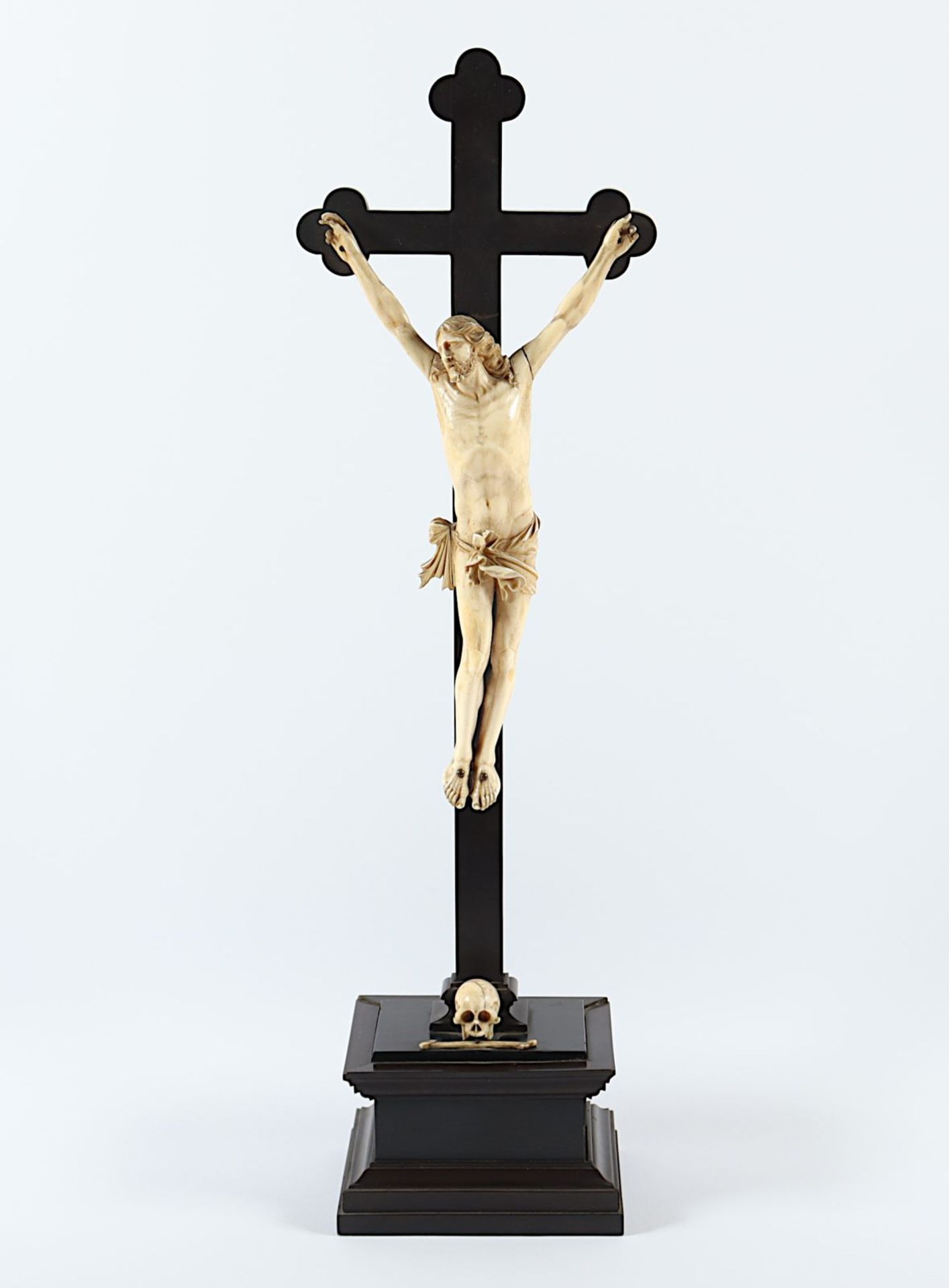 Kruzifix, Holz, Elfenbein, 2.H.19.Jh.