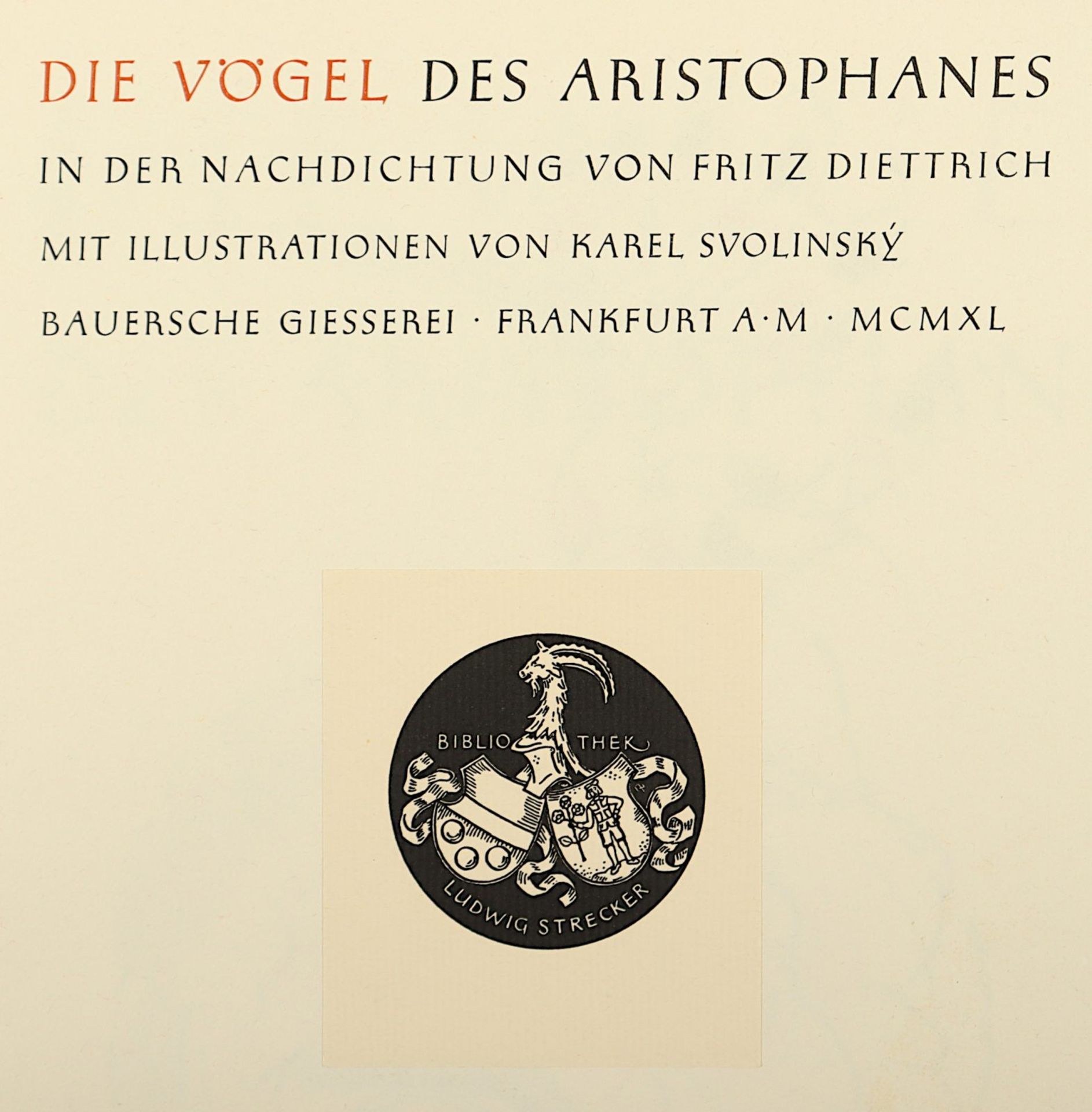 Die Vögel des Aristophanes, 1940 - Image 3 of 4