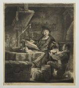 Rembrandt, Radierung, "Der Kaufmann", R.