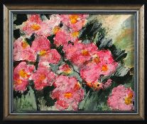 Alana, "Rosa Blüten", Acryl/Holz, 20 x 25, signiert, R.