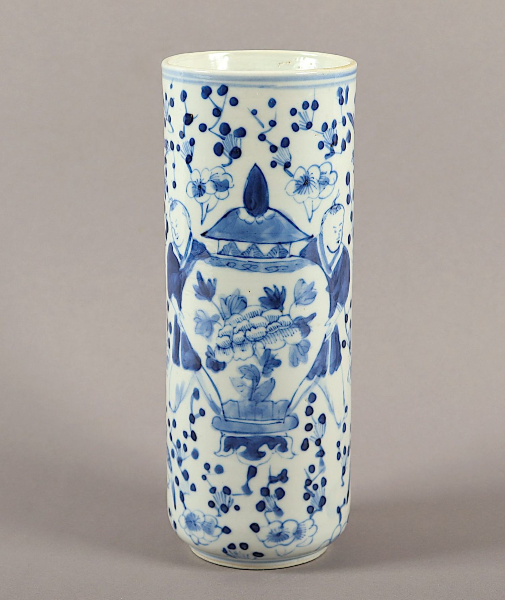 Vase, Porzellan, unterglasurblau dekoriert, China, 19.Jh.