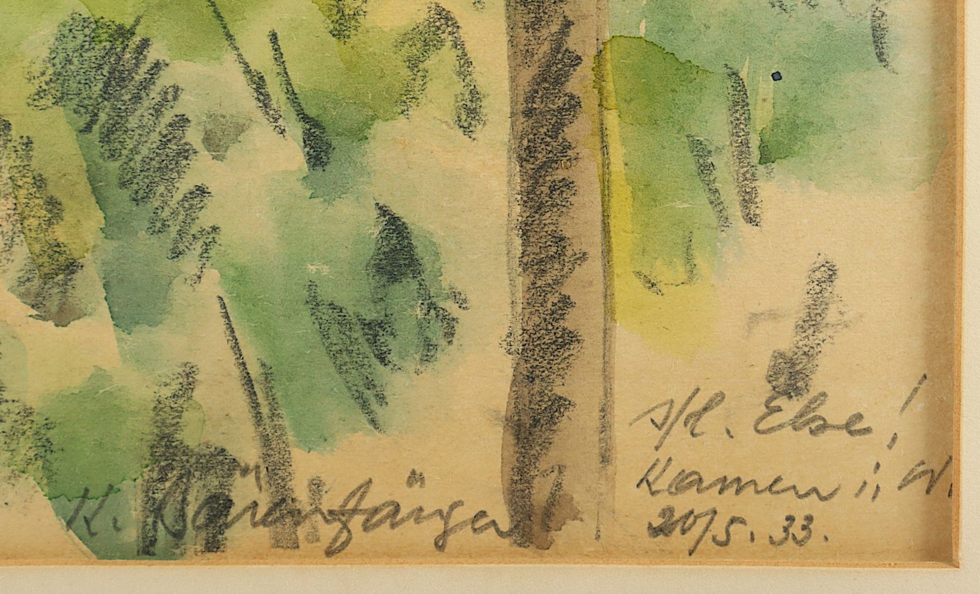 BÄRENFÄNGER, Karl (1888-1947), "Ansicht aus Kamen und Schwerte", zwei Aquarelle, R. - Image 3 of 5