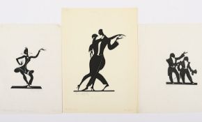 Engert, Ernst Moritz, 3 Arbeiten: "Tango", "Paar", "Madame Barteniew", Serigrafien, ungerahmt